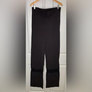 Sprigs Black Organic Cotton High Waisted Yoga Pant with Crochet in Size L NWT